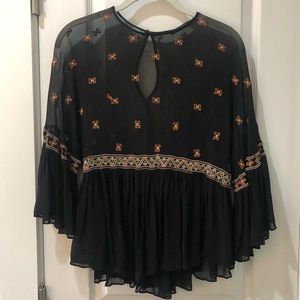 Zara sheer detailed top